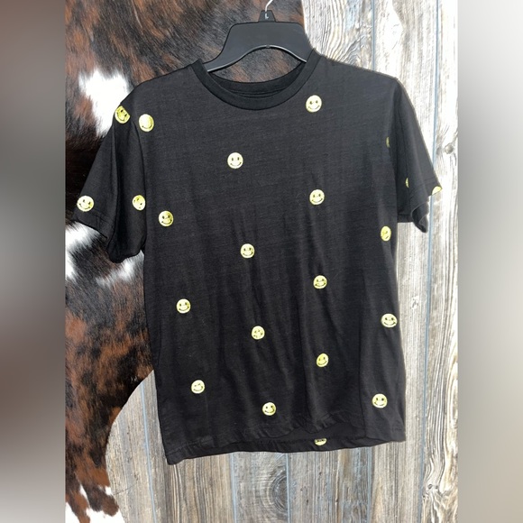 Lighty Eight Brand girls size large embroidered smiley face short sleeve shirt - Picture 1 of 4